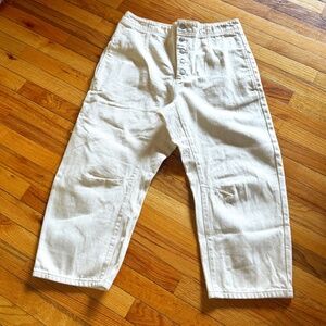Free People White Barrel Jean Size 32